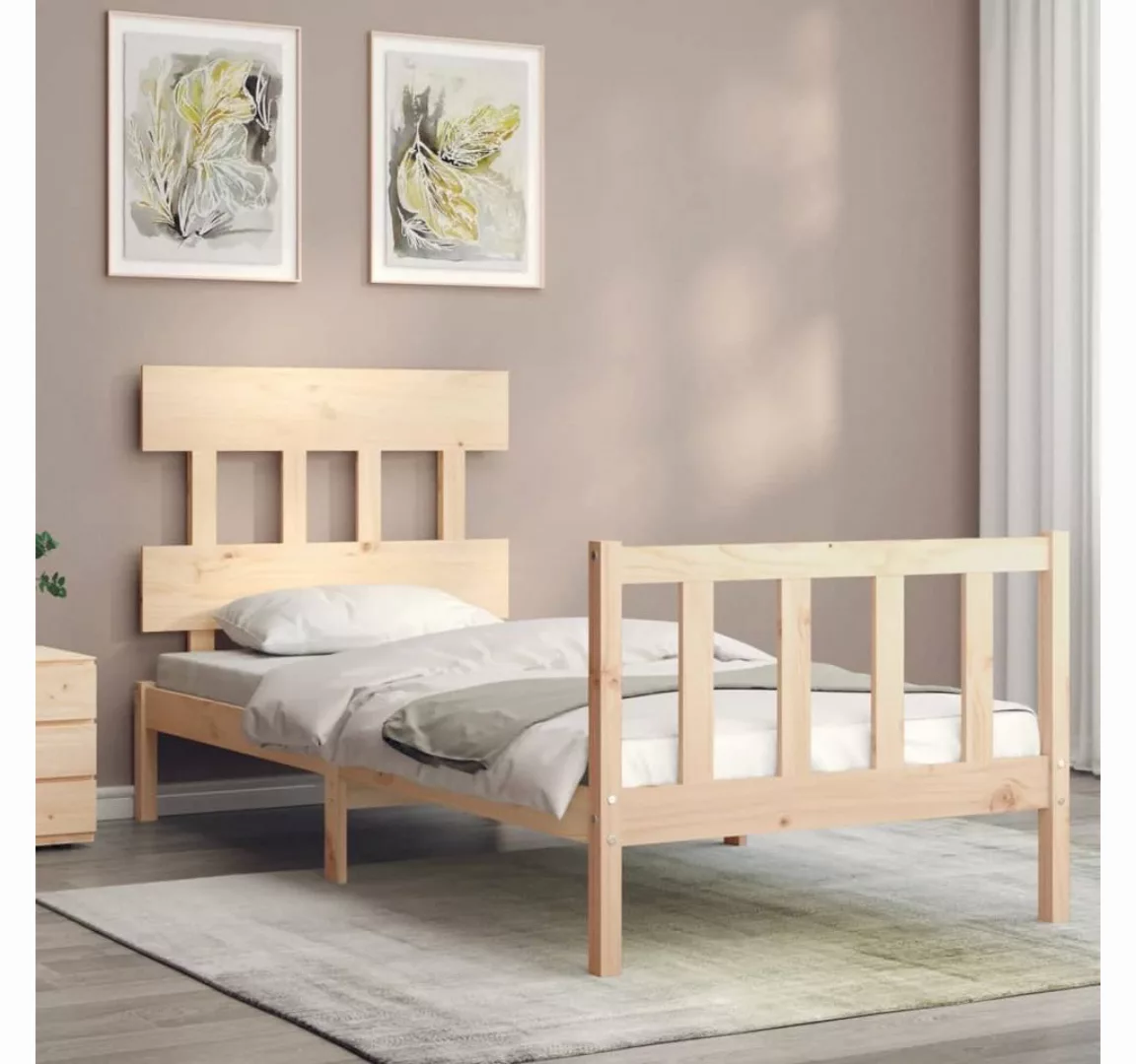 vidaXL Bett Massivholzbett ohne Matratze 90x200 Kiefernholz günstig online kaufen