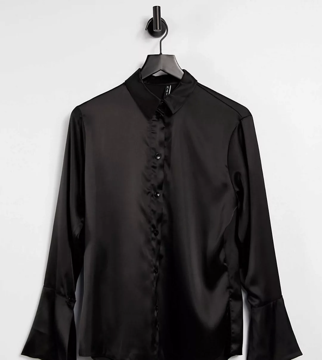 ASYOU – Satinhemd in Schwarz günstig online kaufen