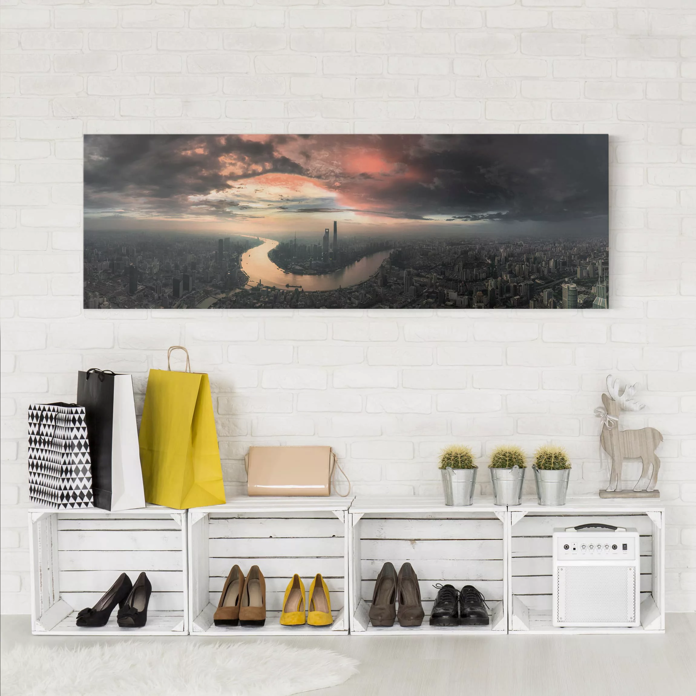 Leinwandbild Architektur & Skyline - Panorama Shanghai am Morgen günstig online kaufen