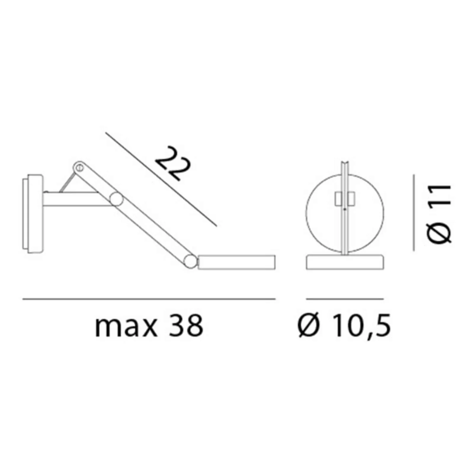 Rotaliana String W0 DTW Wandleuchte schwarz silber günstig online kaufen