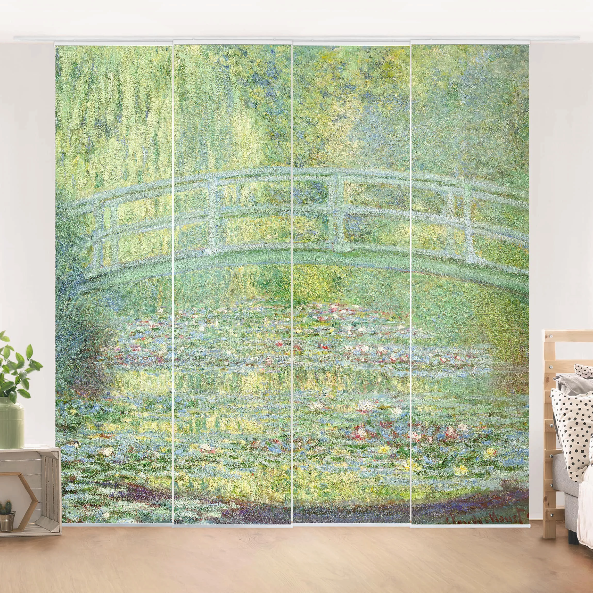 Schiebegardinen Set Kunstdruck Claude Monet - Japanische Brücke günstig online kaufen