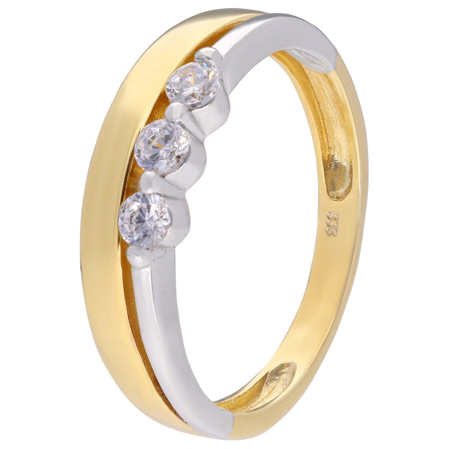 trendor Goldring 333 Gold Bicolor Zirkonia- günstig online kaufen