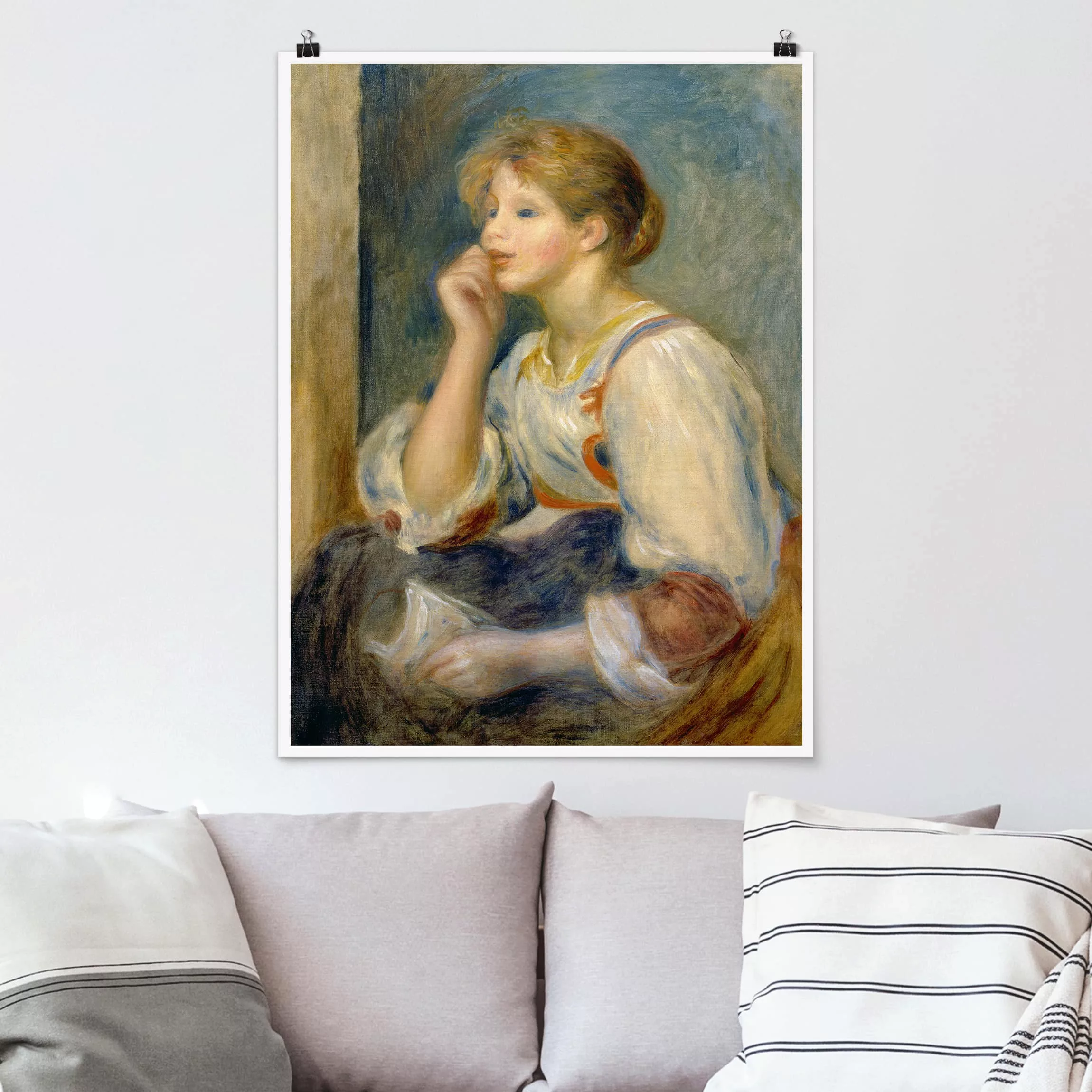 Poster Kunstdruck - Hochformat Auguste Renoir - Junges Mädchen mit Brief günstig online kaufen