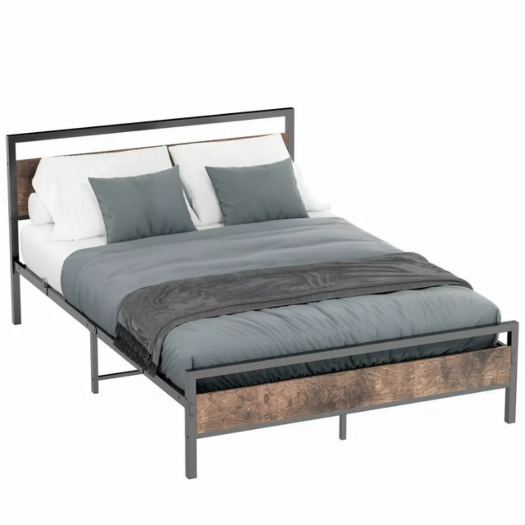 WISHDOR Metallbett Einzelbett Jugendbett (140 x 200 cm Inklusive Matratze), günstig online kaufen