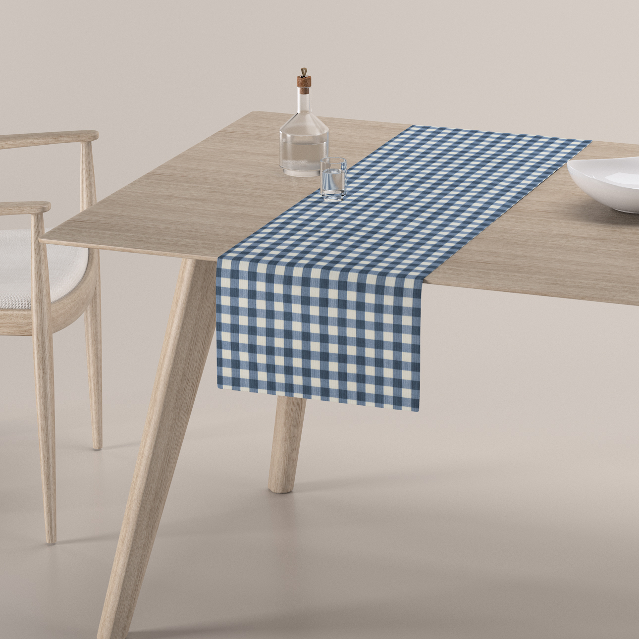 Tischläufer, marinenblau-ecru , 40 x 130 cm, Quadro (136-01) günstig online kaufen