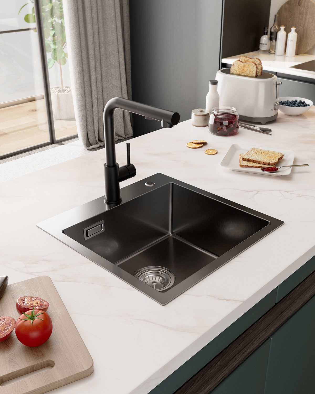 Sofetiy max Küchenspüle Edelstahl Einbauspüle 45/45cm günstig online kaufen