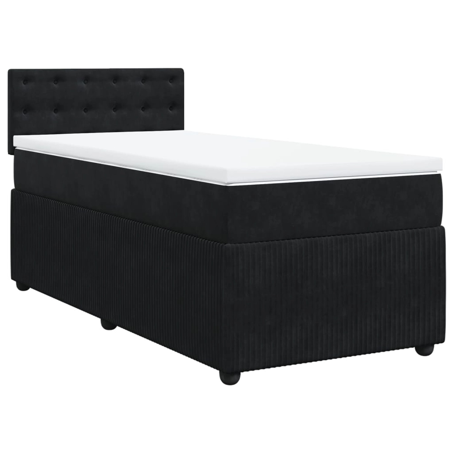 vidaXL Boxspringbett mit Matratze Schwarz 100x200 cm Samt2108171 günstig online kaufen