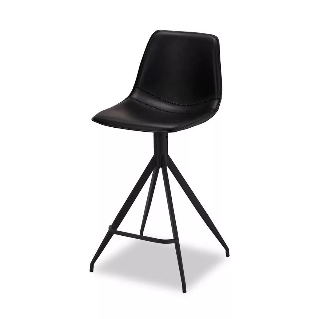 Barstühle in Schwarz Kunstleder 70 cm Sitzhöhe (2er Set) günstig online kaufen