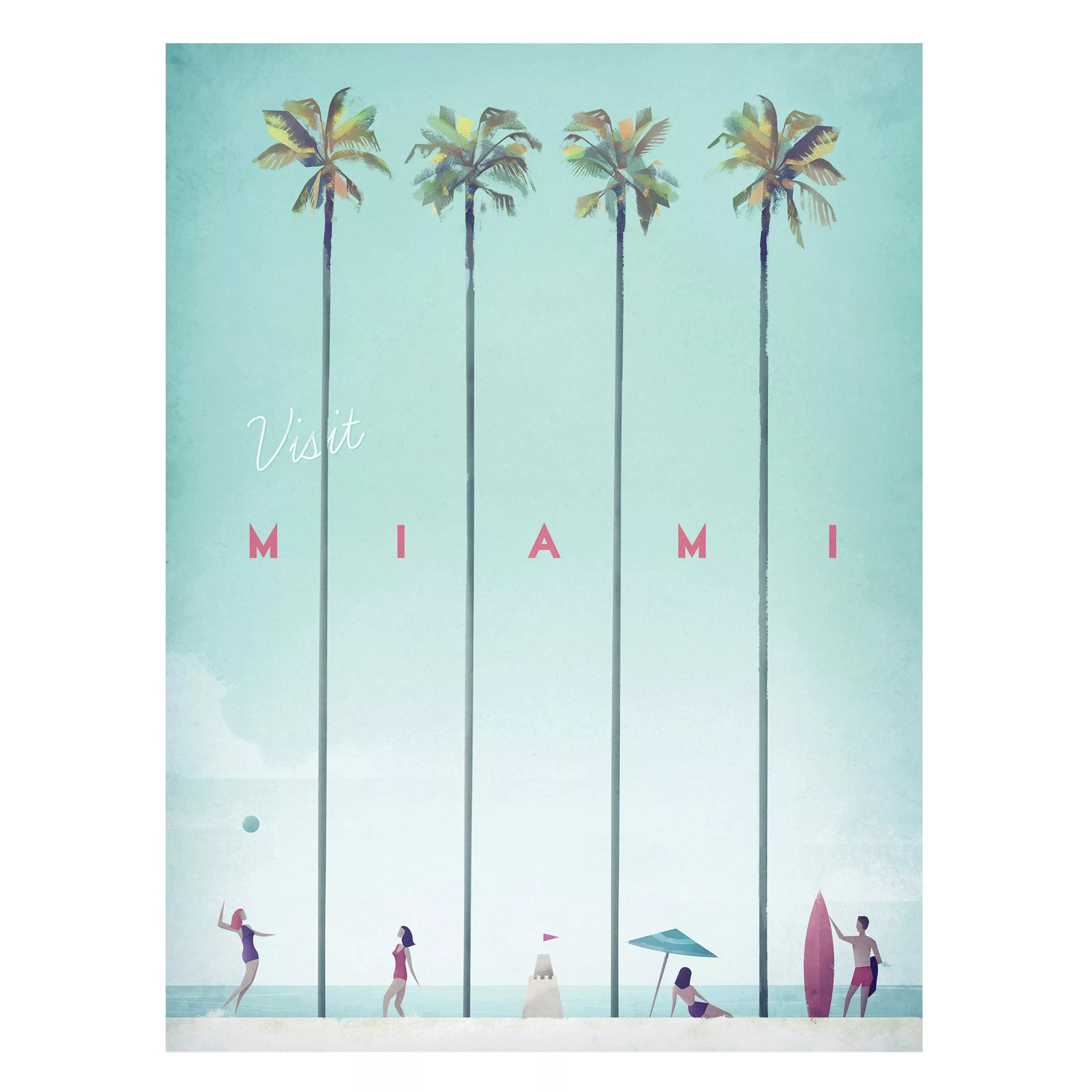 Magnettafel Strand - Hochformat 3:4 Reiseposter - Miami günstig online kaufen