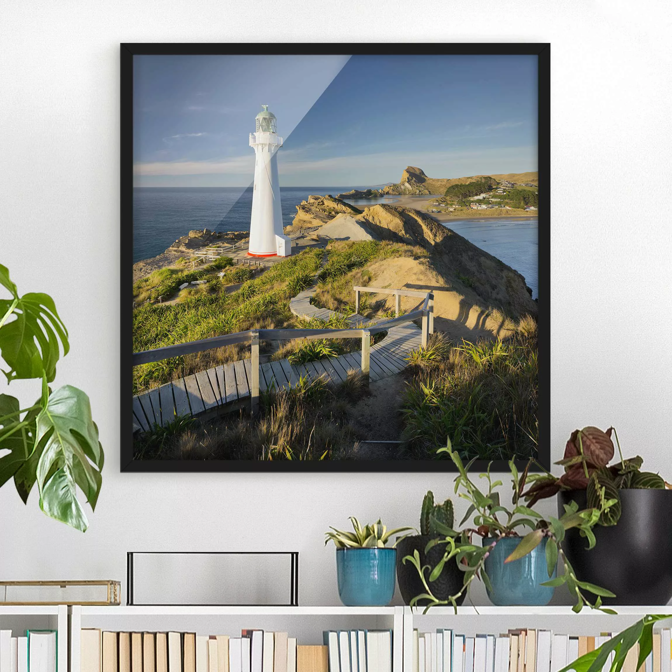 Bild mit Rahmen Natur & Landschaft - Quadrat Castle Point Leuchtturm Neusee günstig online kaufen