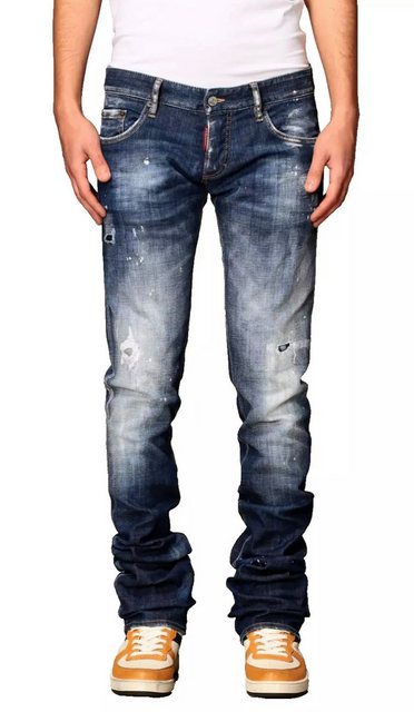 Dsquared2 5-Pocket-Jeans Skater Jeans Distressed Cloudy Wash mit Farbspritz günstig online kaufen