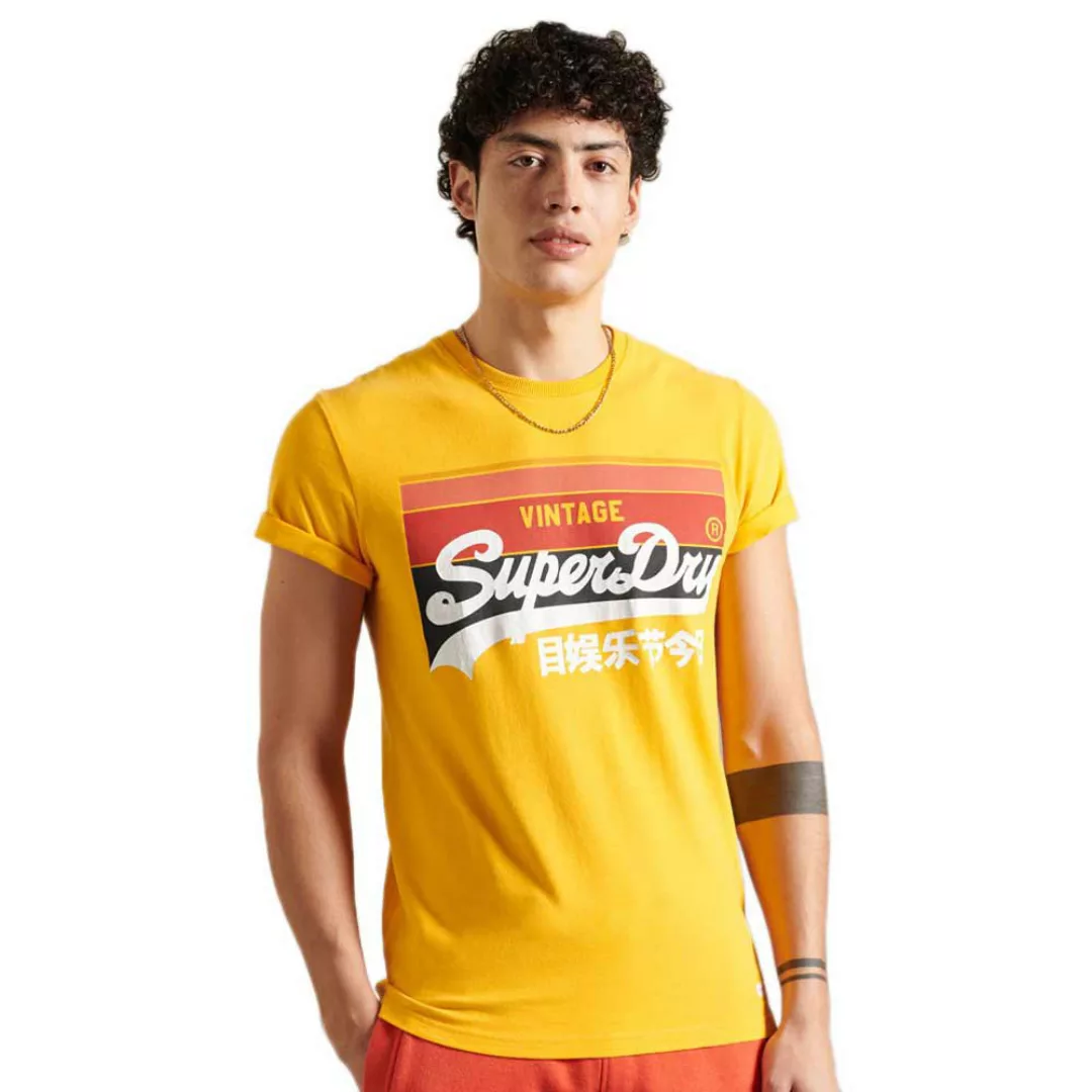 Superdry Vintage Logo Cali Stripe 220 Kurzarm T-shirt S Utah Gold günstig online kaufen