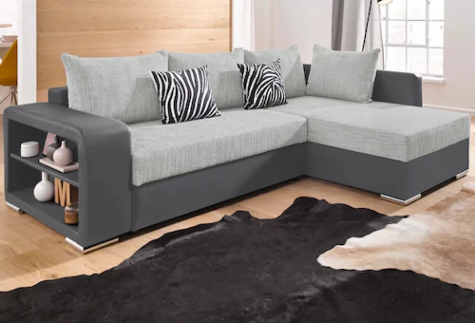 COLLECTION AB Ecksofa »John L-Form«, mit Bettfunktion, wahlweise mit Federk günstig online kaufen