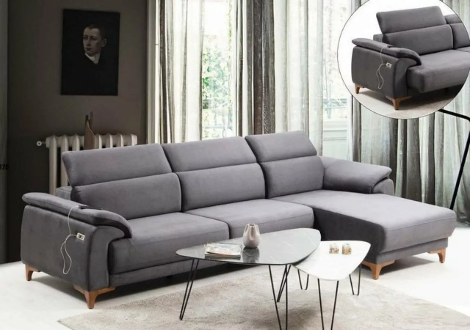 JVmoebel Ecksofa Ecksofa L-Form Modern Wohnzimmer Sofa Couch Polstermöbel, günstig online kaufen