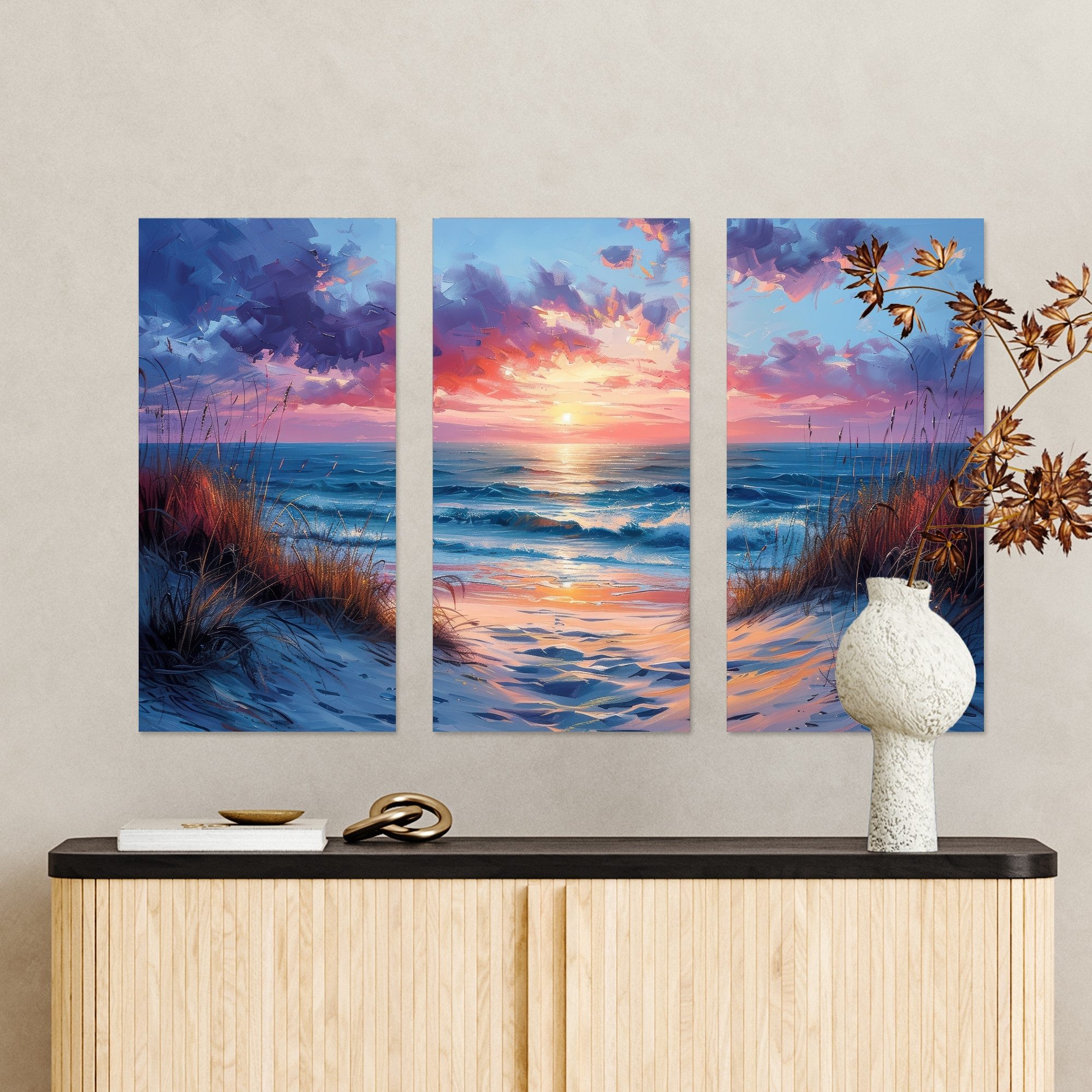 MuchoWow Leinwandbild Strand - Blau - günstig online kaufen