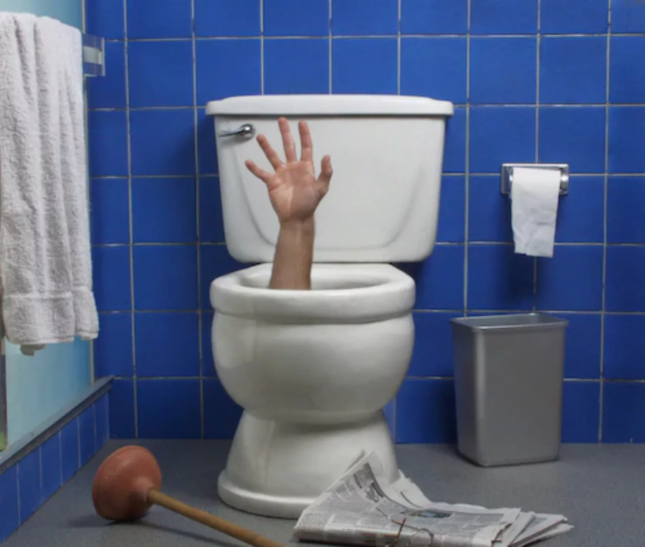 Papermoon Fototapete »Arm in Toilette« günstig online kaufen