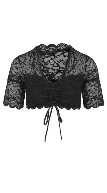 Nina Von C. Dirndlbluse Spitzen Bluse 'Linnea' Halbarm 48463971, Schwarz günstig online kaufen