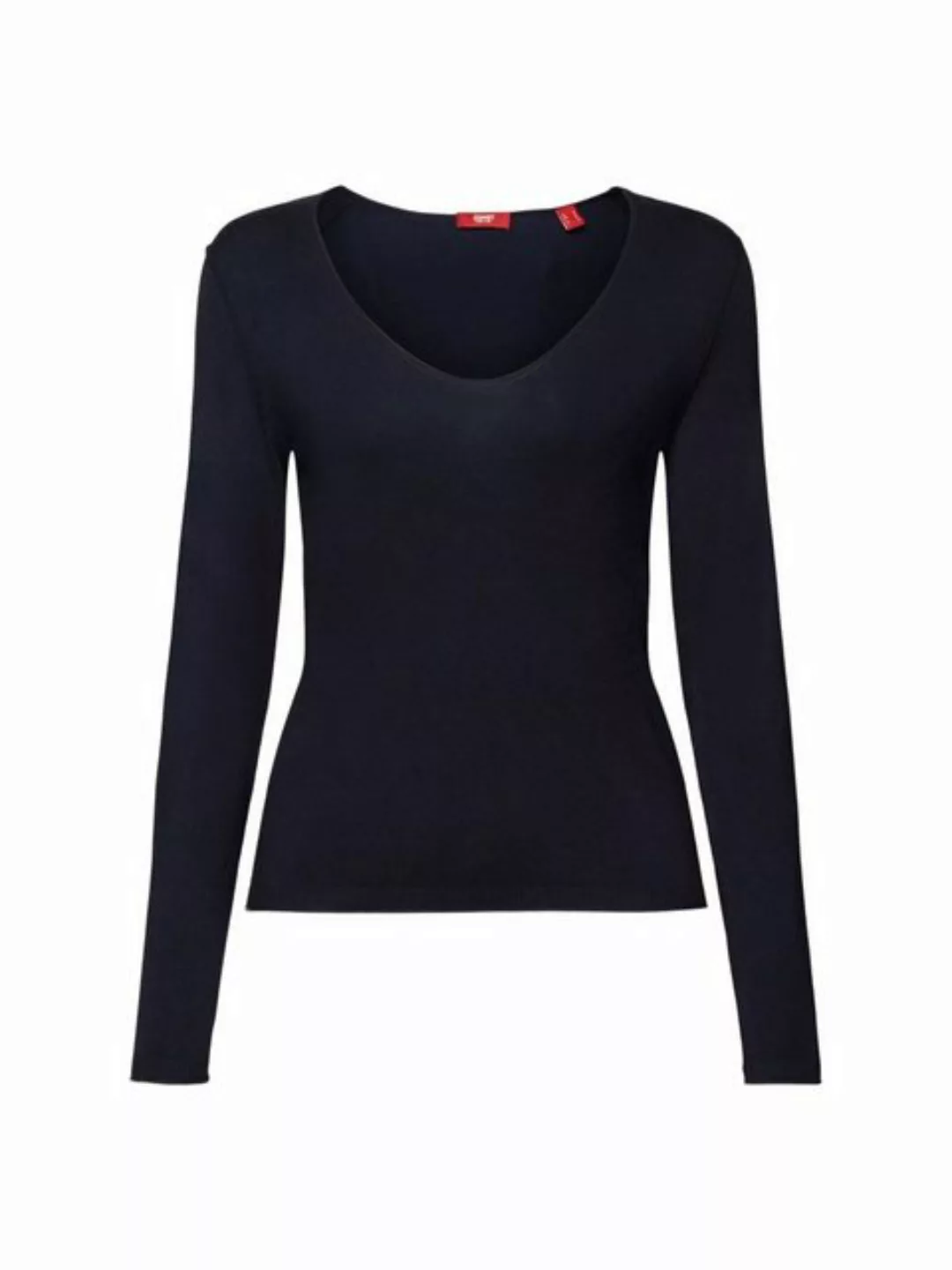 Esprit Rundhalspullover Pullover mit abgerundetem V-Ausschnitt günstig online kaufen