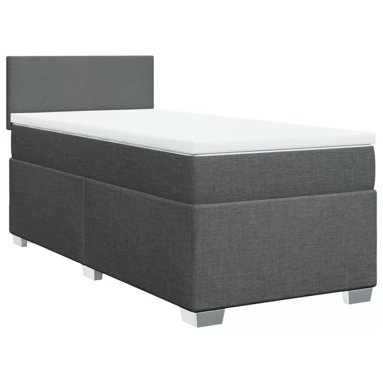 vidaXL Bett Boxspringbett mit Matratze Dunkelgrau 90x200 cm Stoff günstig online kaufen