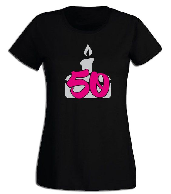 G-graphics T-Shirt Damen T-Shirt - 50 – Geburtstagstorte zum 50. Geburtstag günstig online kaufen