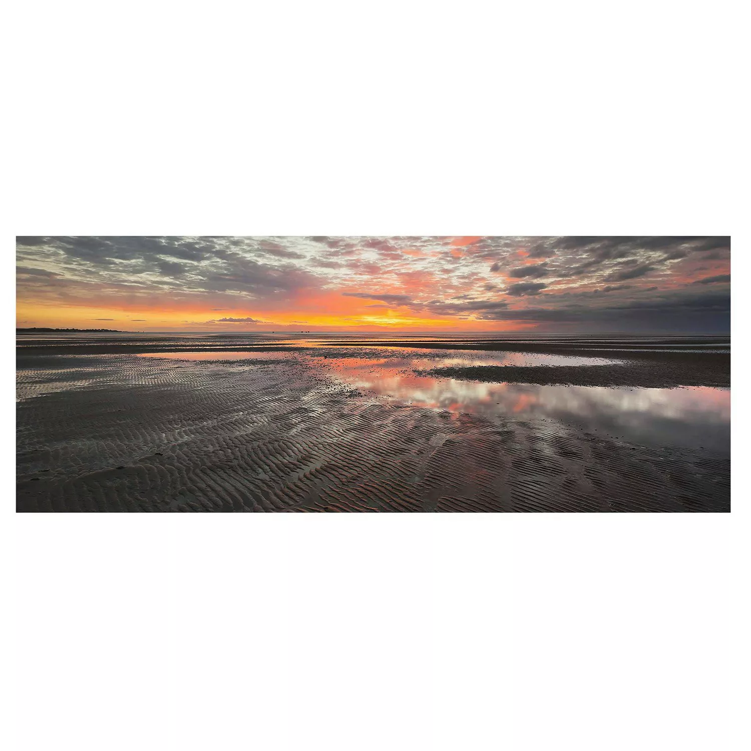 home24 Glasbild Sonnenaufgang im Watt günstig online kaufen