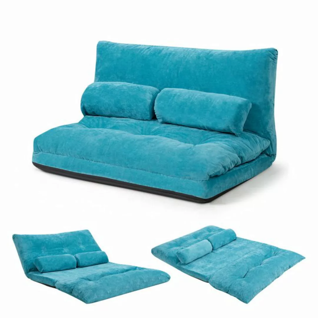 KOMFOTTEU Schlafsofa, 3 in 1 Sofabett mit Kissen & verstellbare Rückenlehne günstig online kaufen