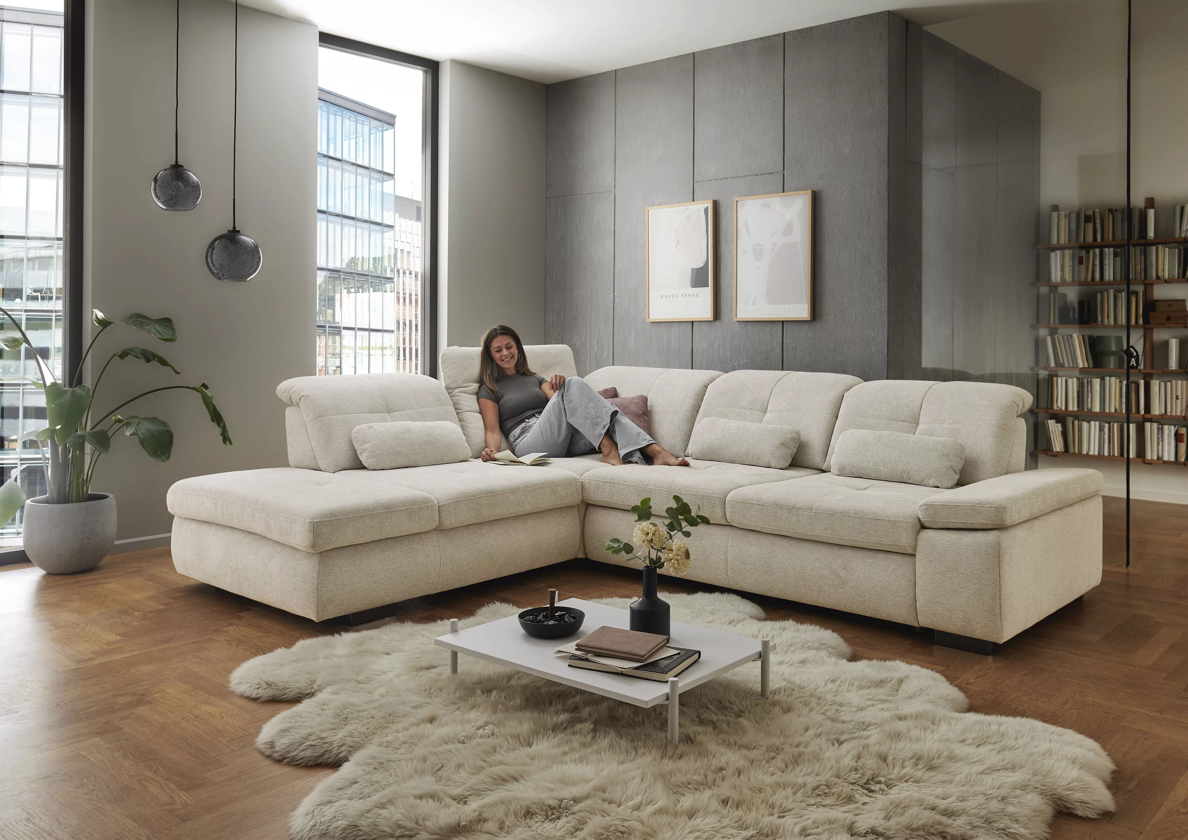 Die PlanBar Ecksofa "MP-IN16012 L-Form Kaltschaum-Polsterung", inkl. Sitzti günstig online kaufen