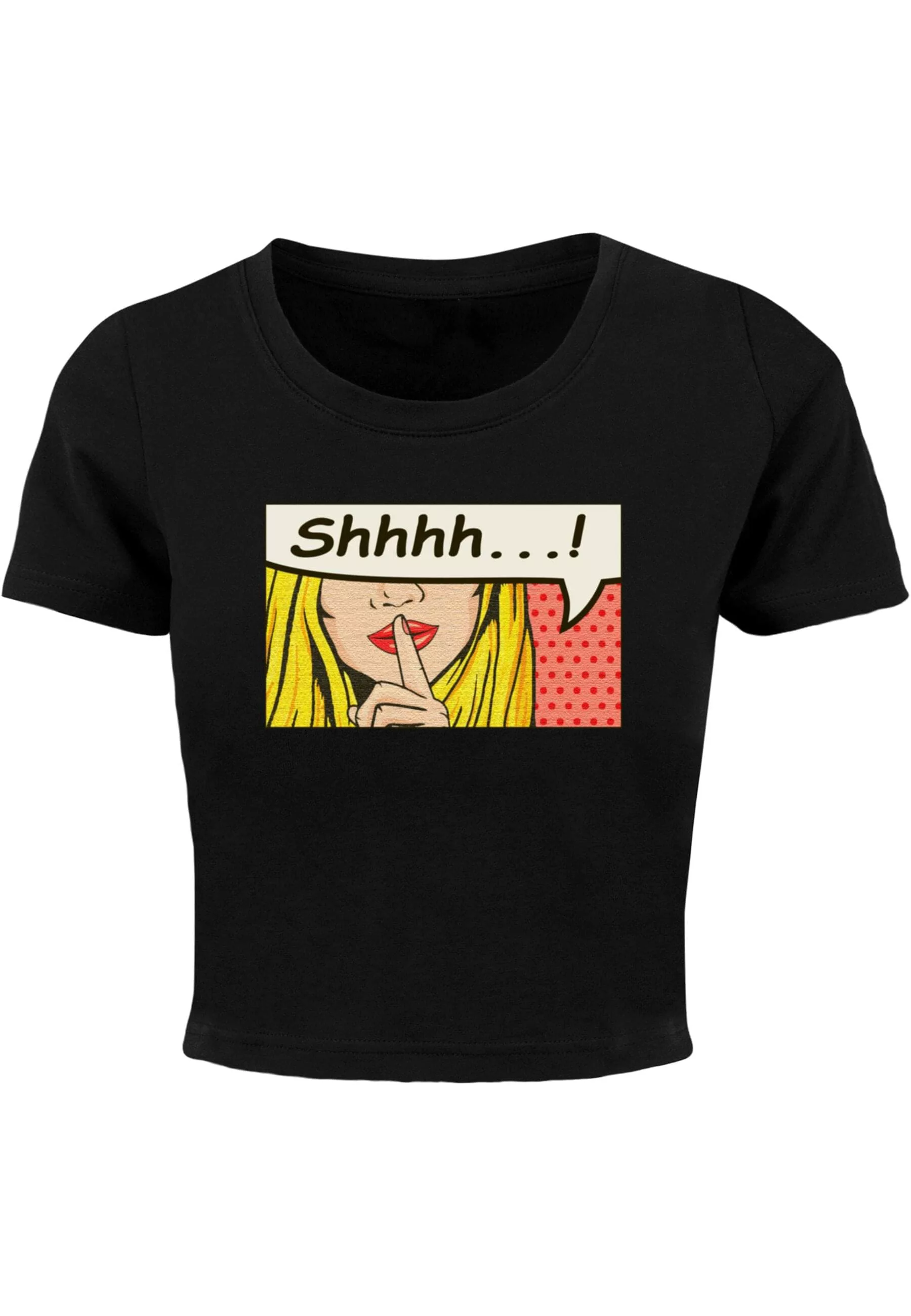 Merchcode T-Shirt "Merchcode Damen Ladies Silent Sign Comic Cropped Tee" günstig online kaufen