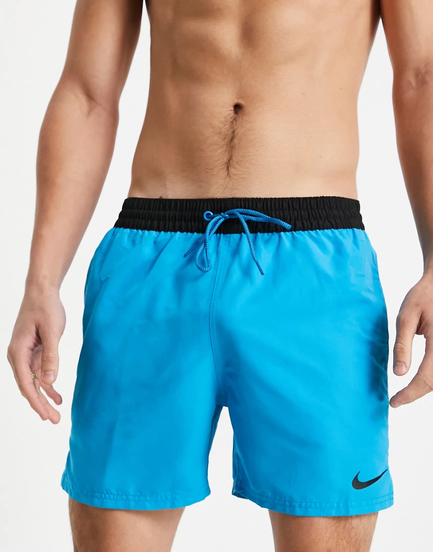 Nike Swimming – Digi – Volley-Shorts mit Zierband in Blau, 5 Zoll günstig online kaufen