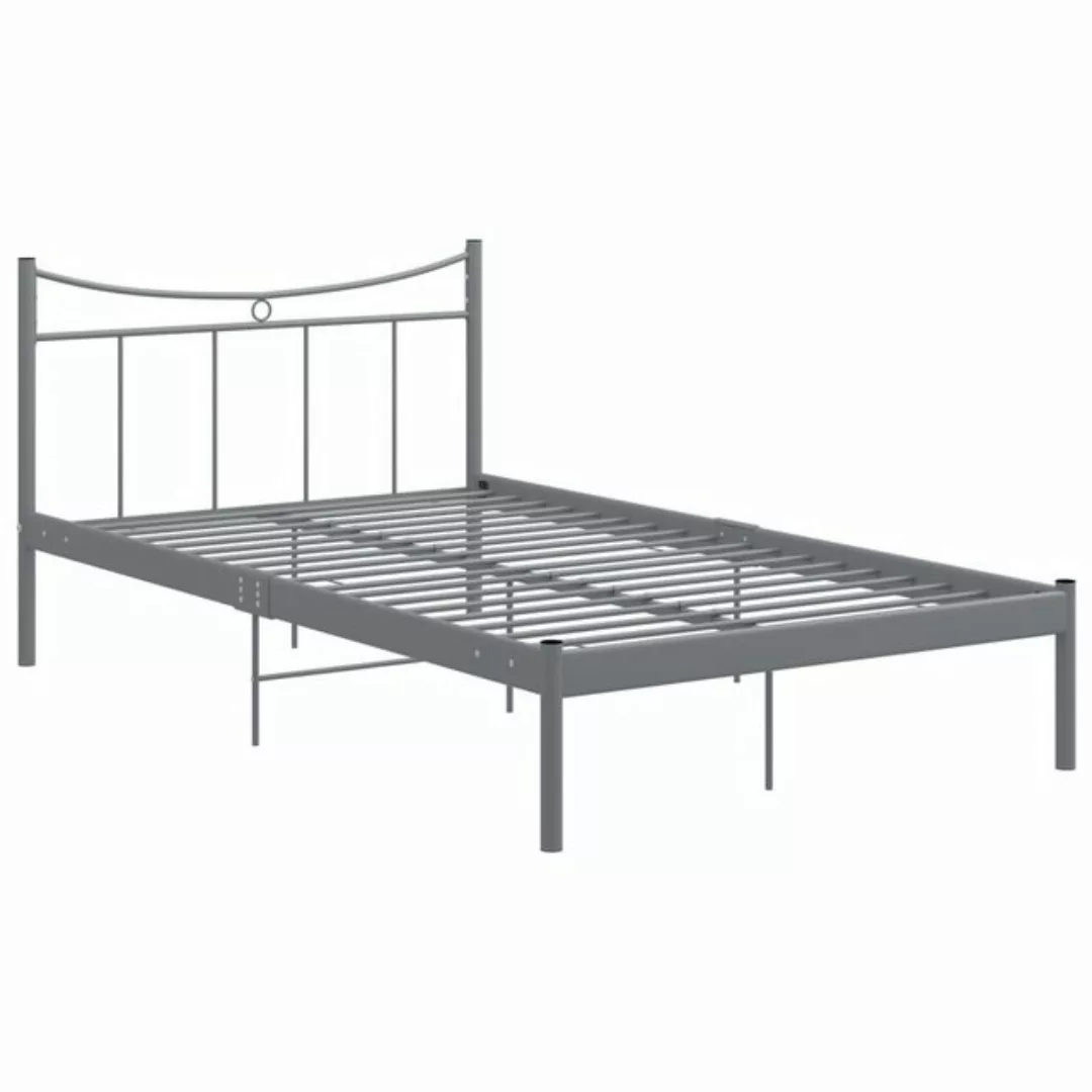 Bettgestell Grau Metall 120x200 Cm günstig online kaufen