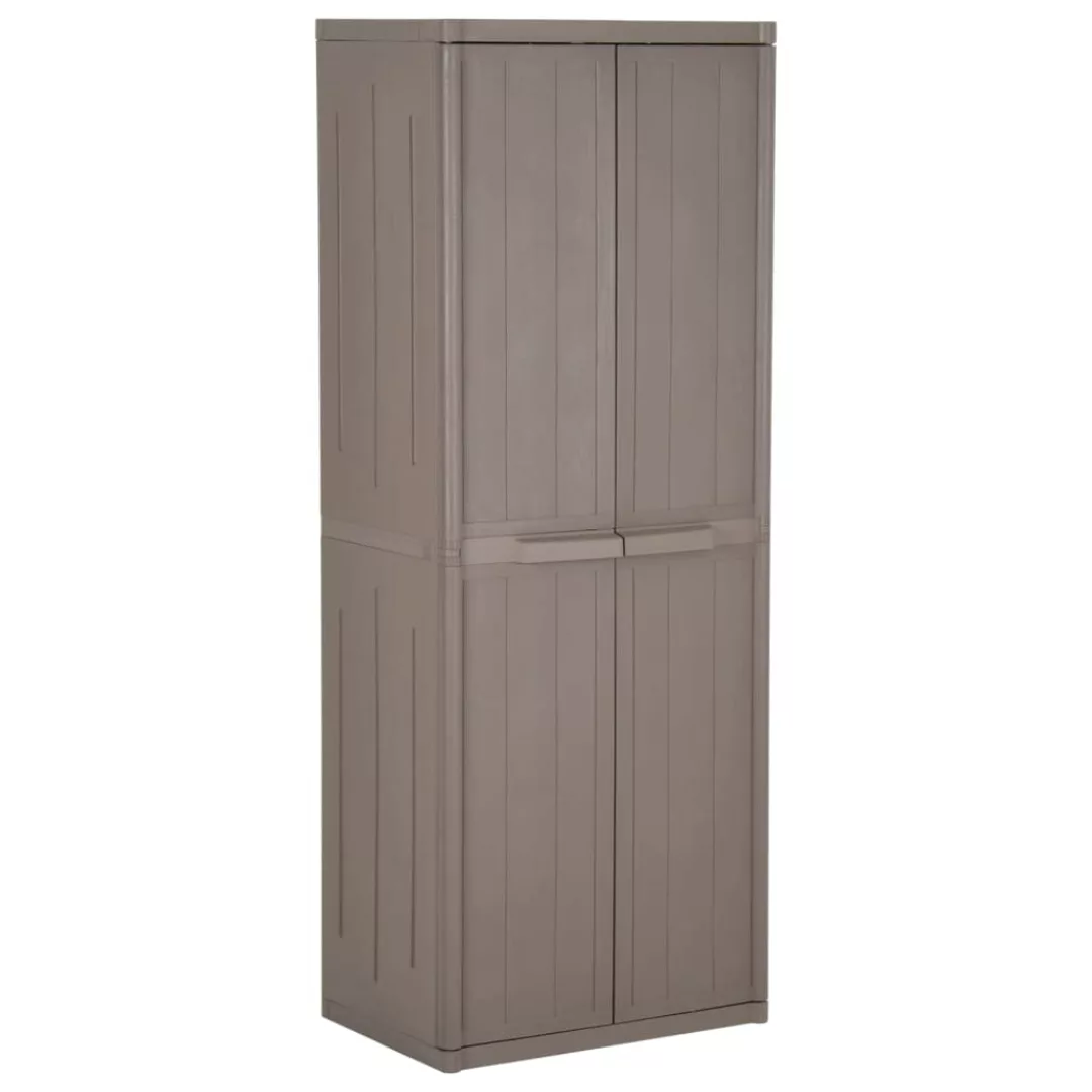 Gartenschrank Braun 65x45x172 Cm Pp Rattan günstig online kaufen