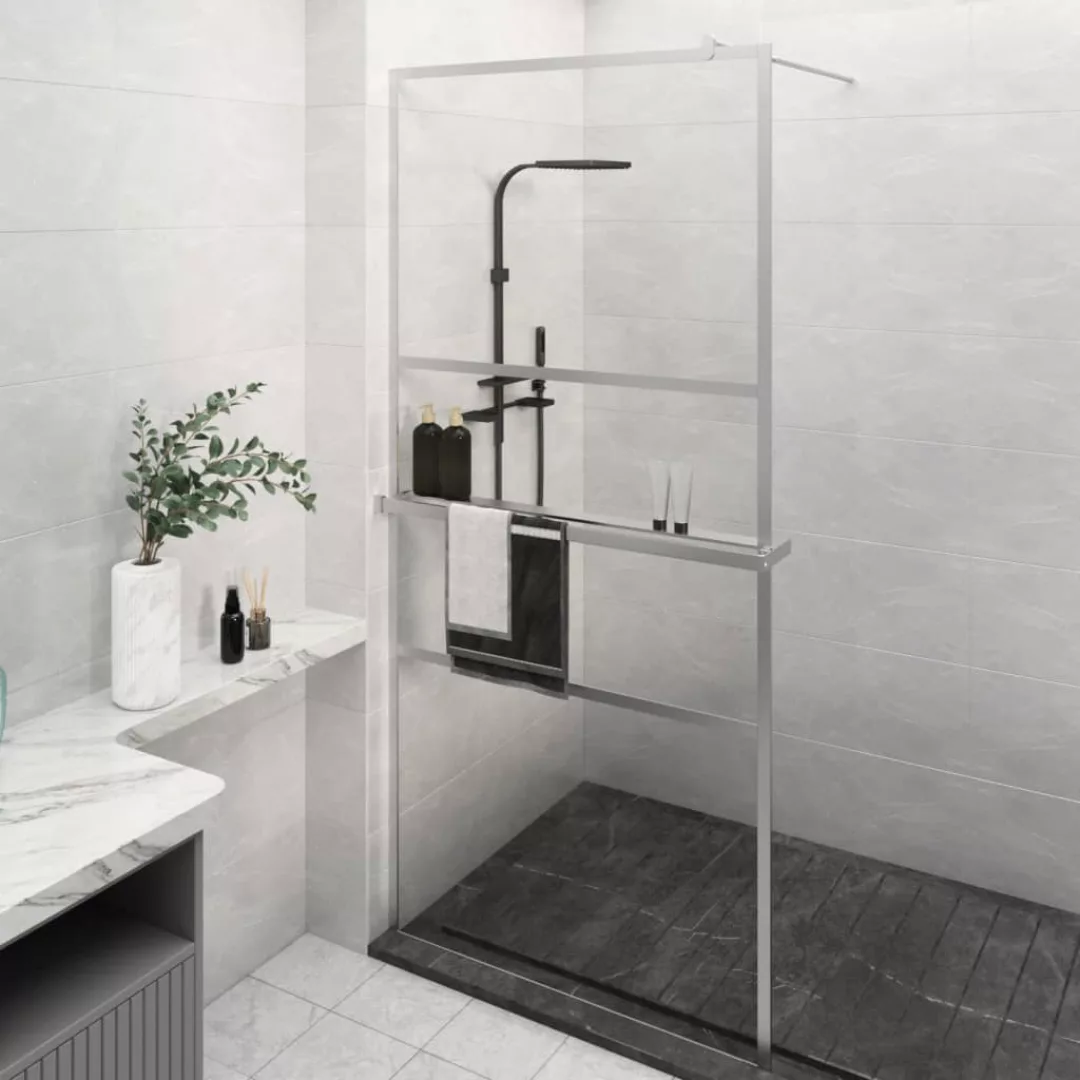 Vidaxl Duschwand Mit Ablage Für Walk-in-dusche Chrom 80x195 Cm Esg günstig online kaufen