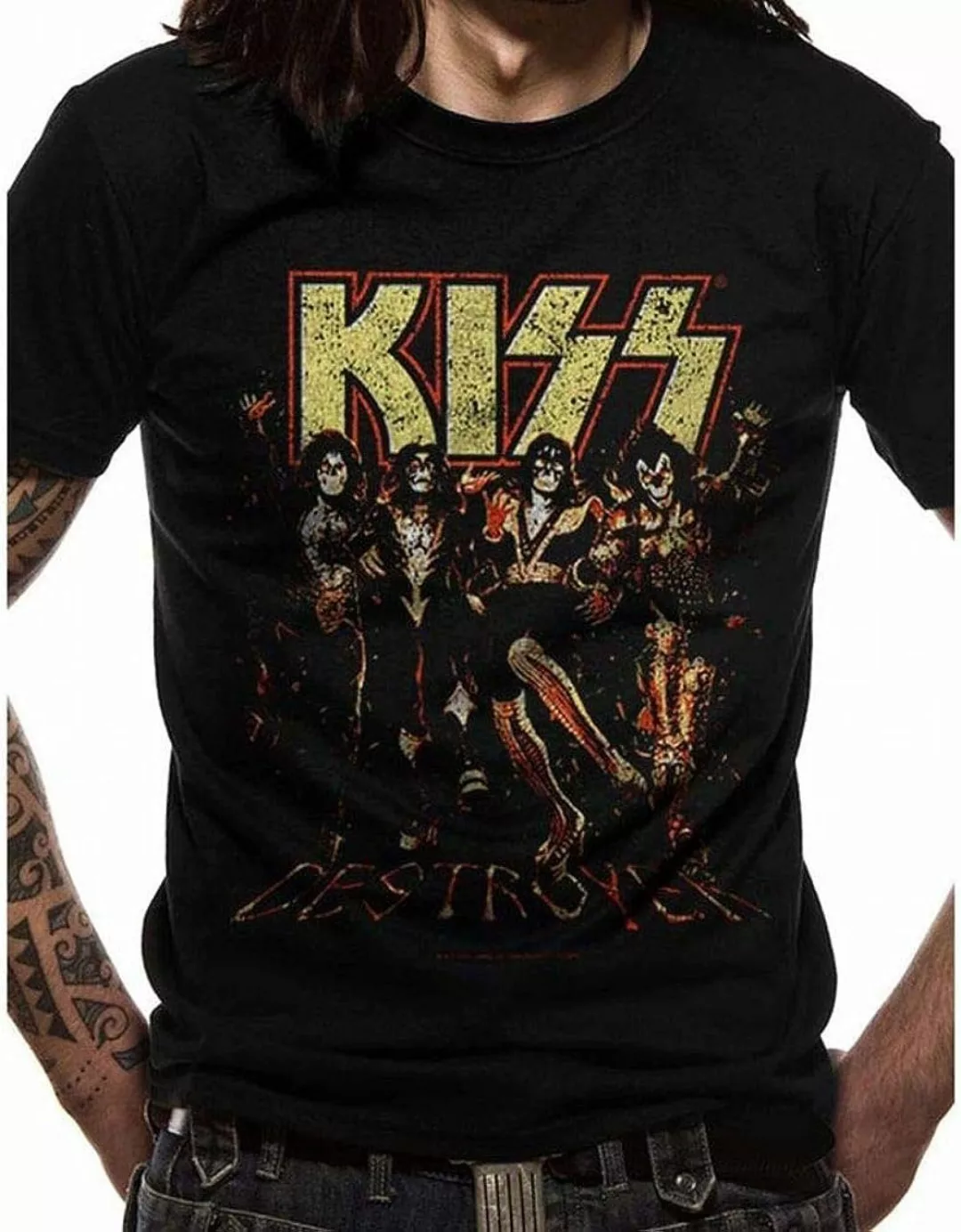coole-fun-t-shirts Print-Shirt KISS T-Shirt Bandshirt Skull-Line günstig online kaufen