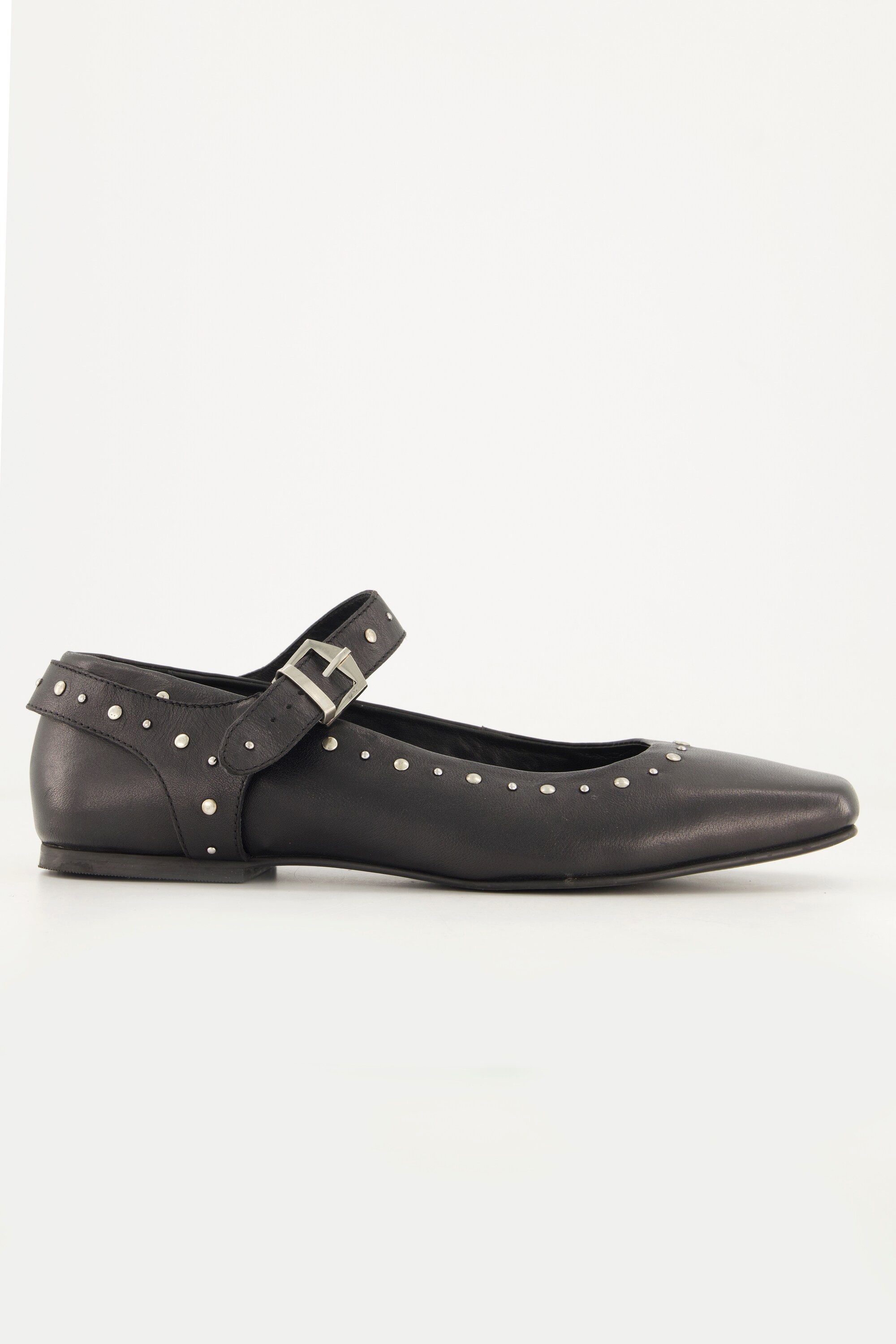 Ulla Popken Leder-Ballerinas Ziernieten Weite H günstig online kaufen