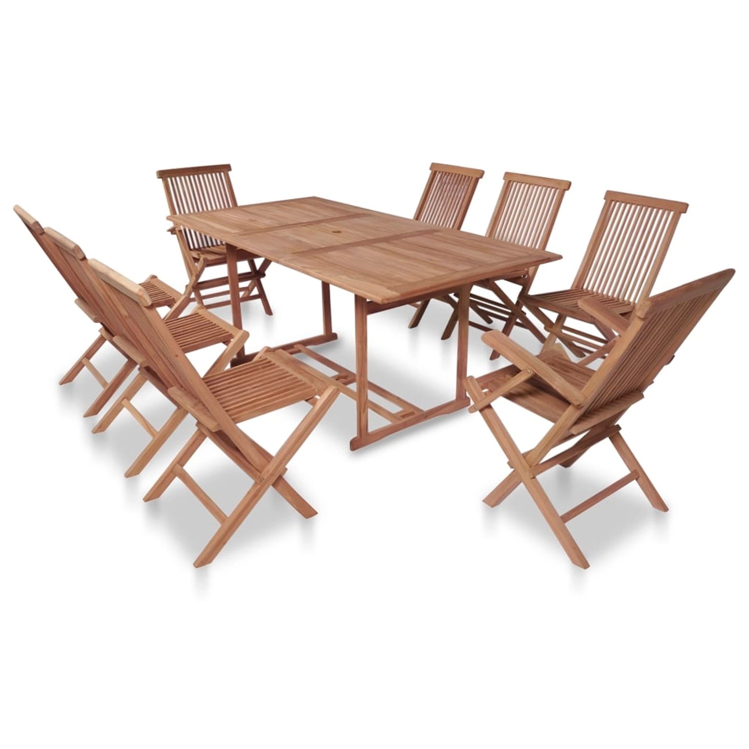 vidaXL 9-Tlg Garten-Essgruppe mit Klappstühlen Massivholz Teak 43042 günstig online kaufen