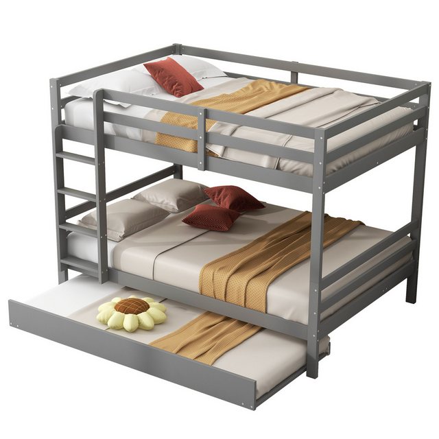 Flieks Etagenbett, Massivholz Kinderbett Doppelbett 140x200cm mit Ausziehbe günstig online kaufen