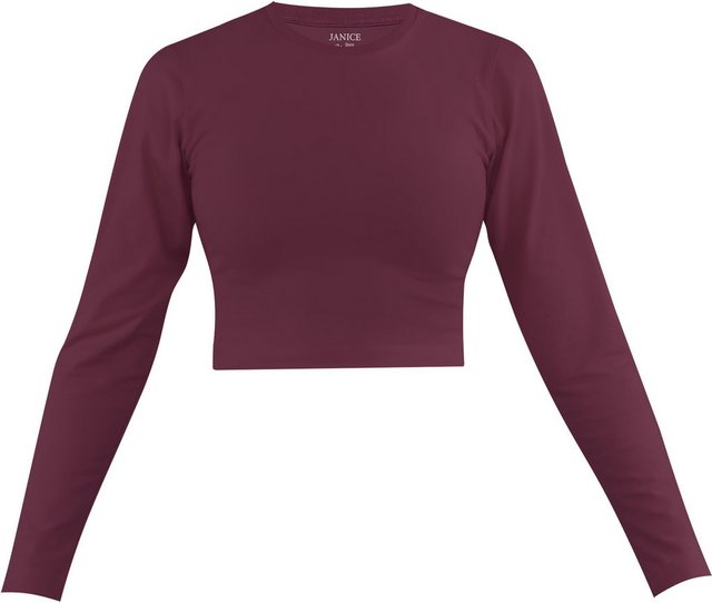 Janice Langarmshirt Damen crop Langarmshirt hochgeschlossen Noia Figurbeton günstig online kaufen