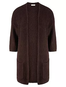 Strickjacke 3/4-Arm include braun günstig online kaufen