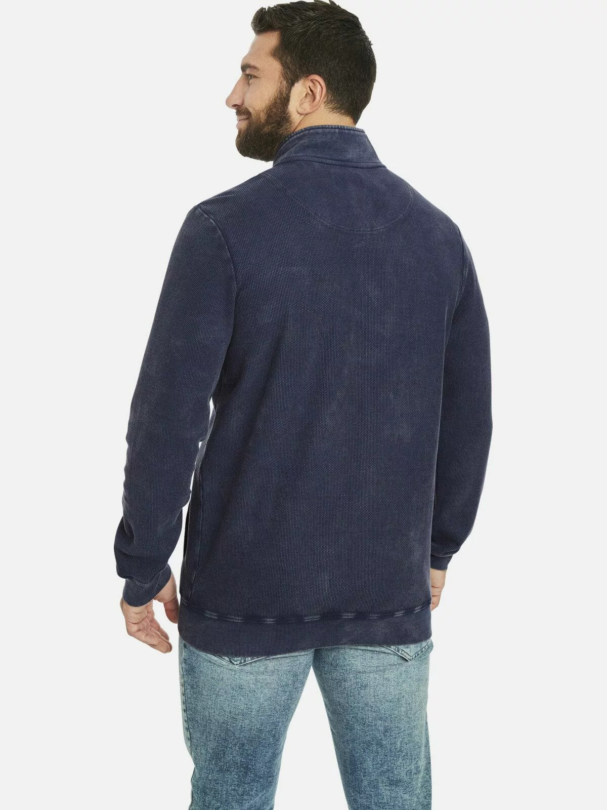 Jan Vanderstorm Sweatjacke DIETBERT mit aufgestelltem günstig online kaufen