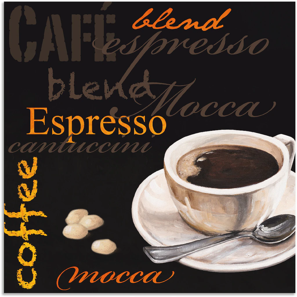Artland Wandbild »Espresso - Kaffee«, Kaffee Bilder, (1 St.), als Alubild, günstig online kaufen