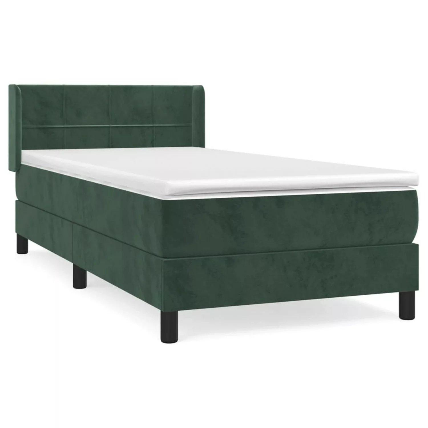 vidaXL Boxspringbett Boxspringbett mit Matratze Dunkelblau 100x200 cm Samt günstig online kaufen