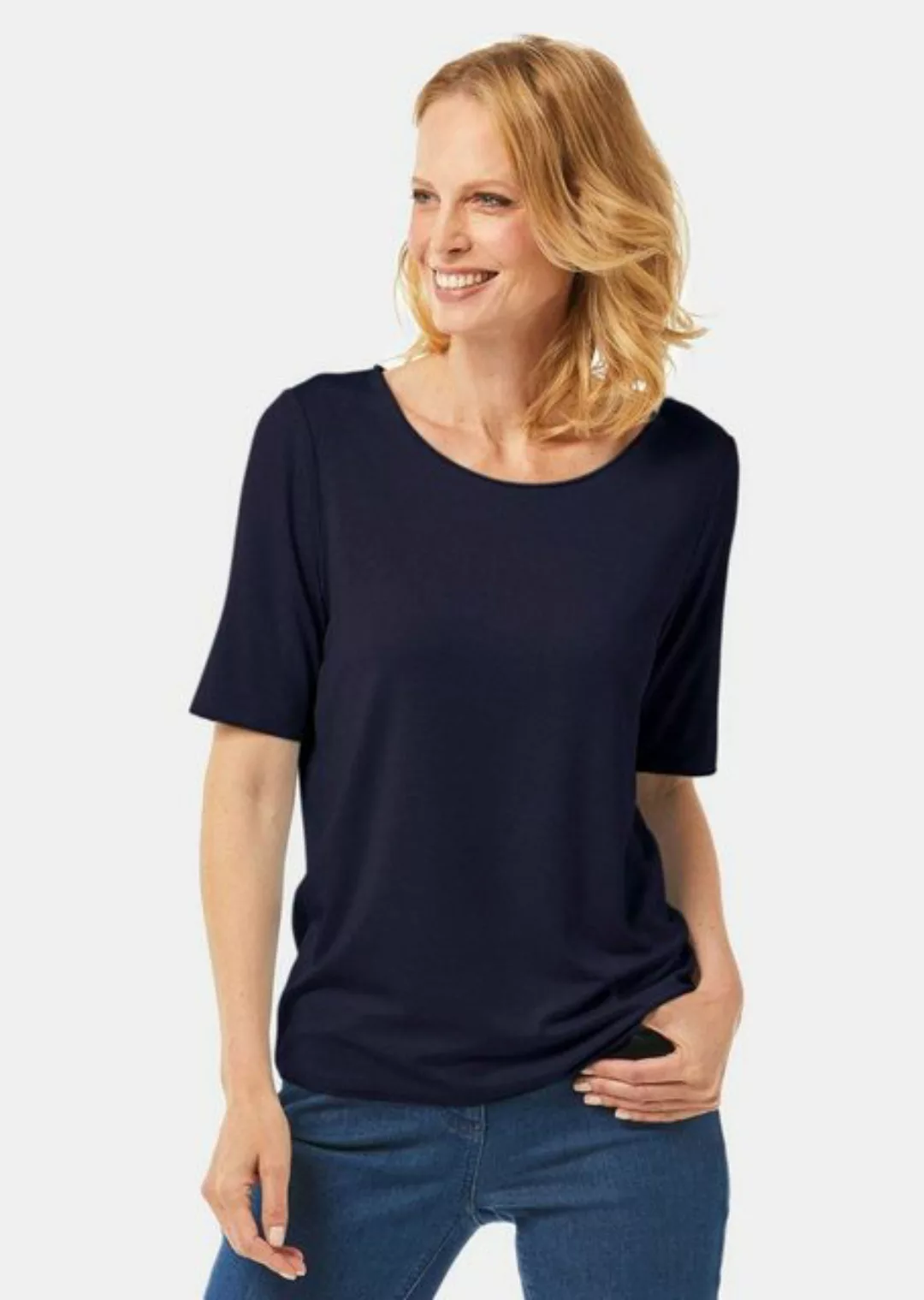 GOLDNER T-Shirt Kombistarkes Halbarmshirt mit tonaler Zierkante günstig online kaufen