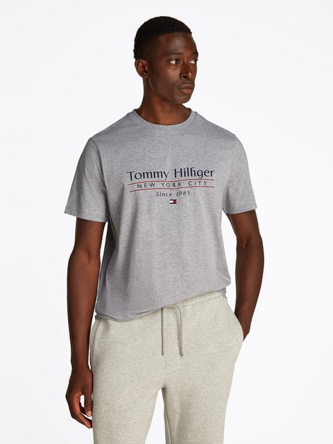 Tommy Hilfiger T-Shirt HILFIGER CENTER STACK TEE mit großem Schriftprint günstig online kaufen