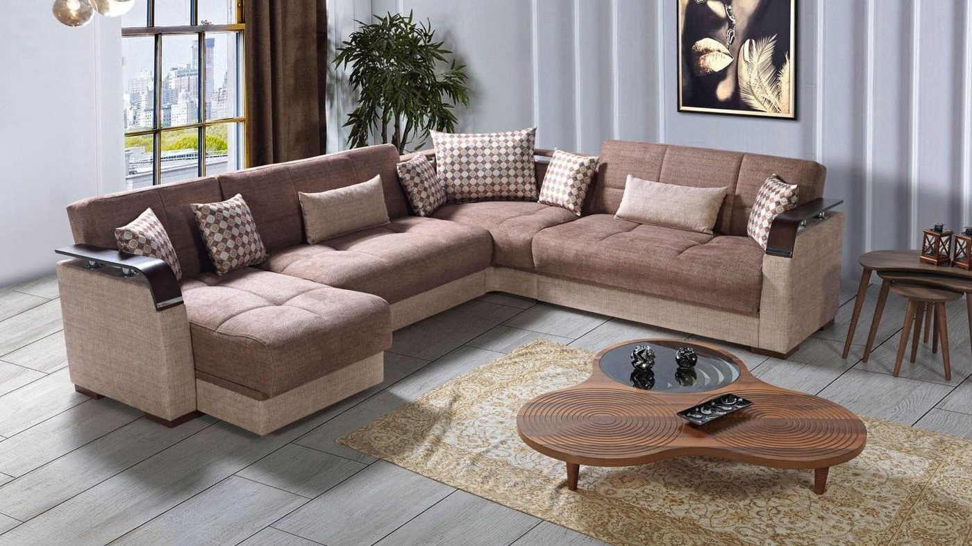 Xlmoebel Ecksofa Braunes Luxus-Ecksofa in L-Form für das Wohnzimmer - Wohnl günstig online kaufen