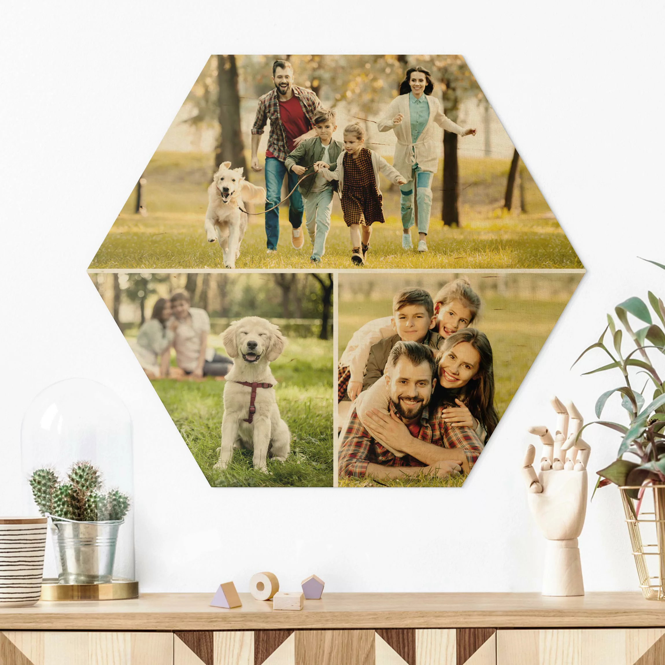 Hexagon Bild Holz Designer Hexagon Bild Holz selbst gestalten günstig online kaufen