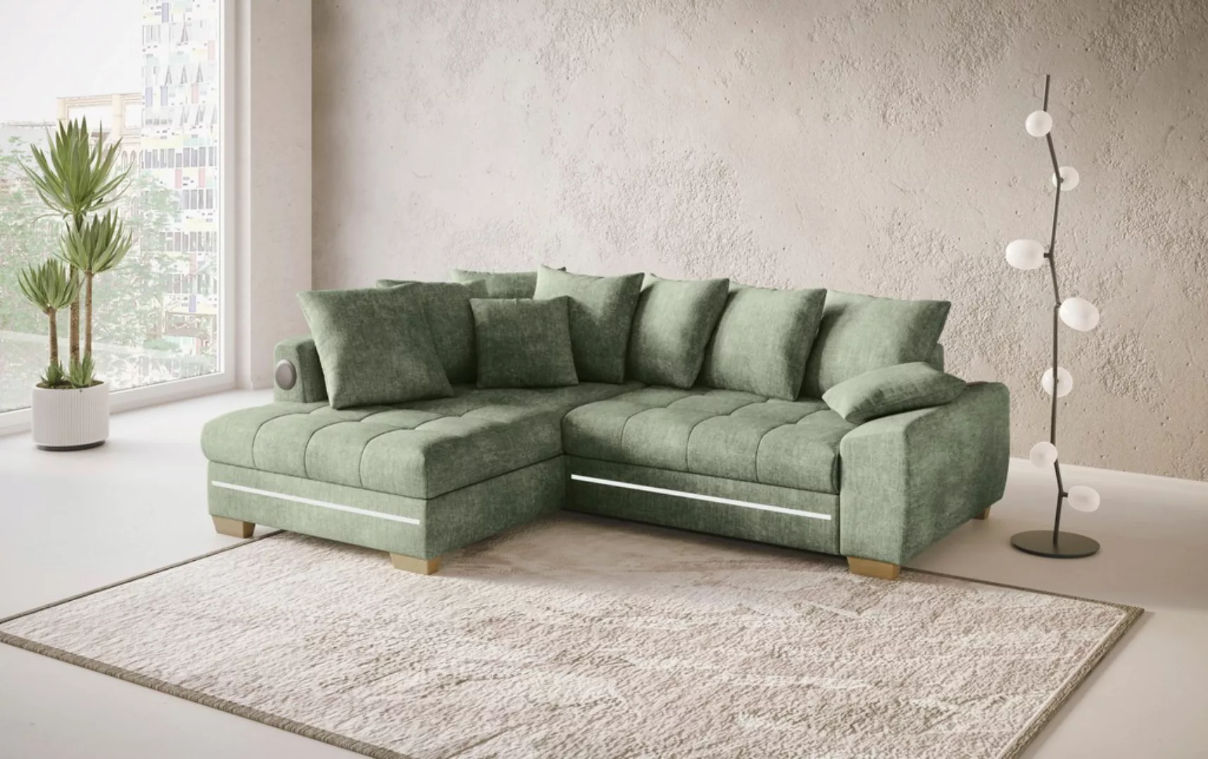 Mr. Couch Ecksofa "Nikita II, L-Form", mit Kaltschaum, RGB-LED, Soundsystem günstig online kaufen