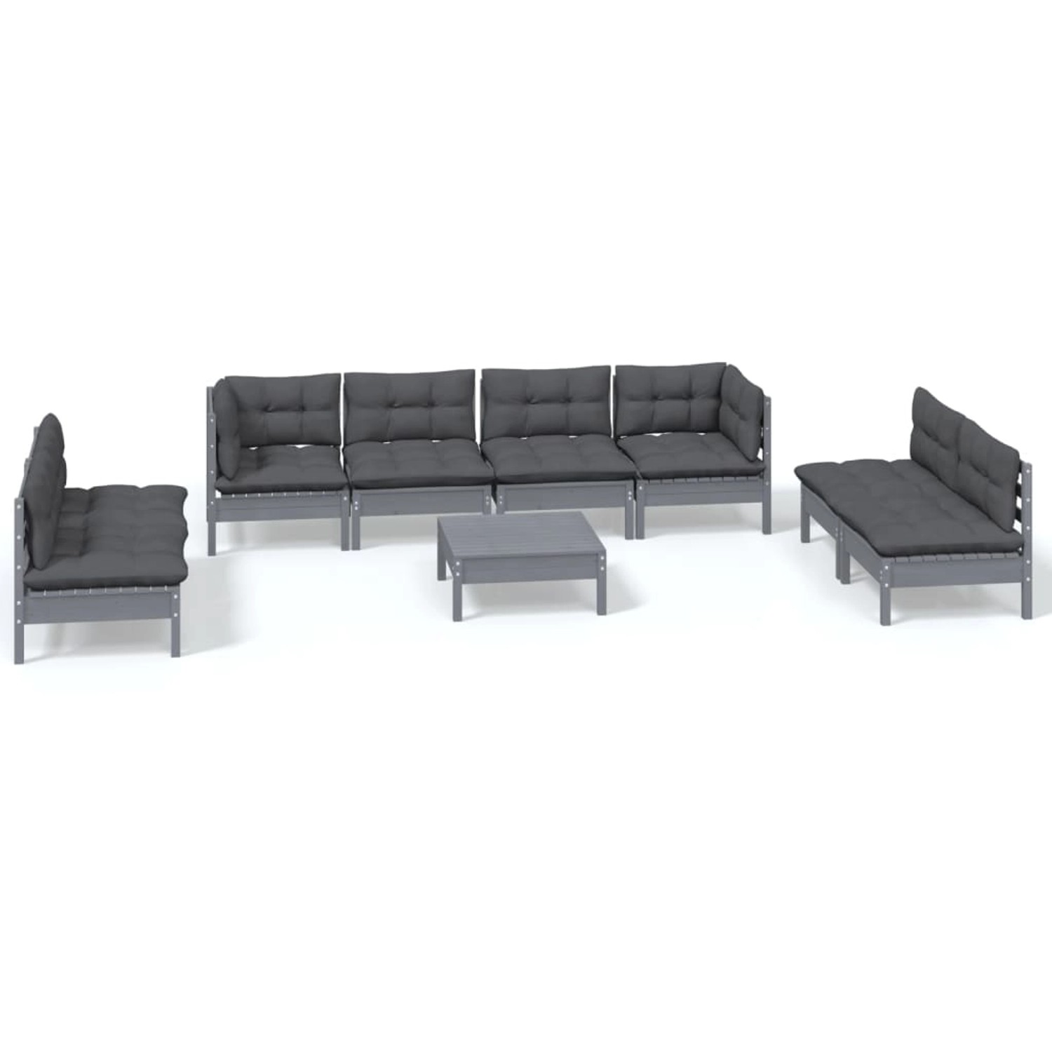 vidaXL 9-tlg Garten-Lounge-Set mit Kissen Kiefer Massivholz Modell 103 günstig online kaufen