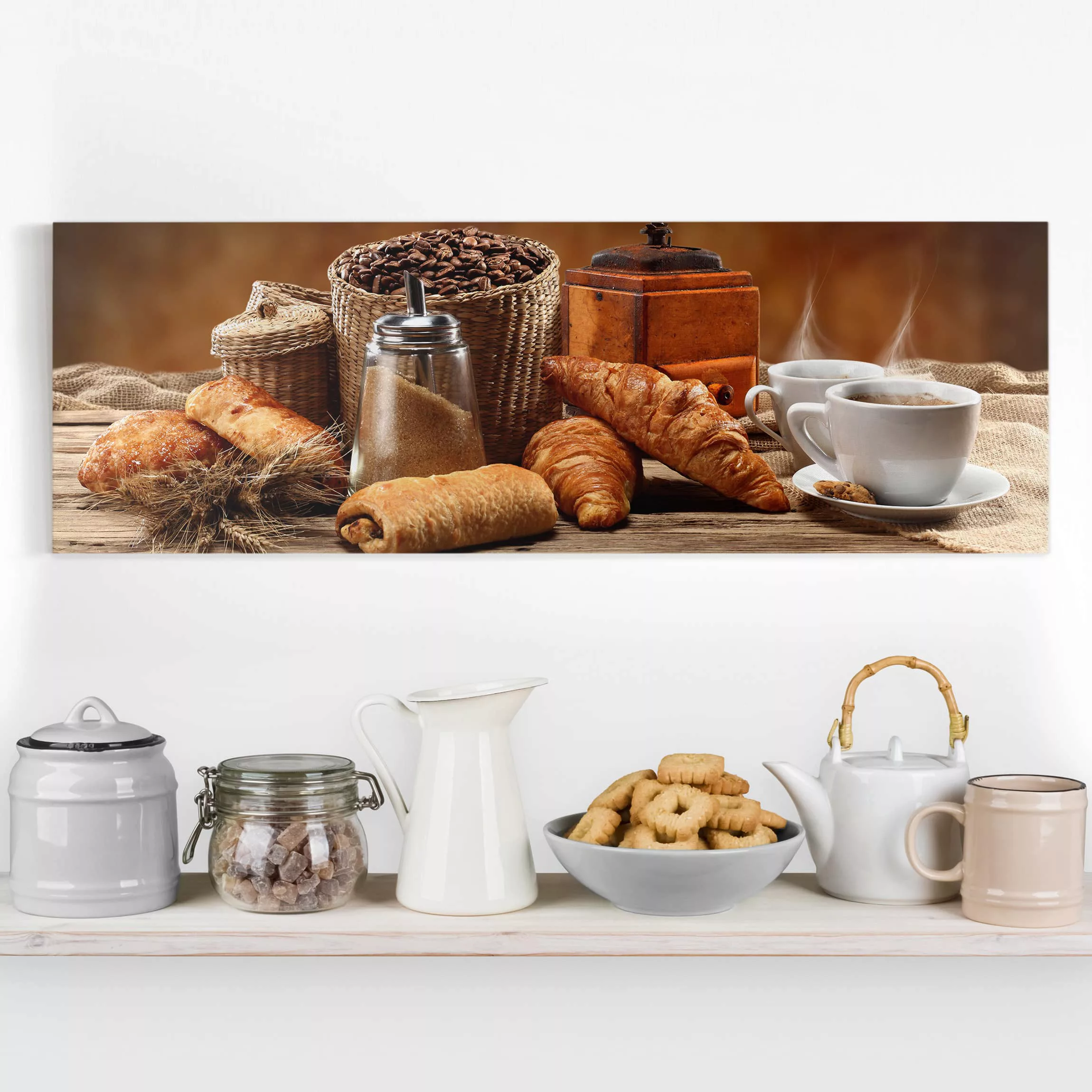 Leinwandbild Küche - Panorama Frühstückstisch günstig online kaufen