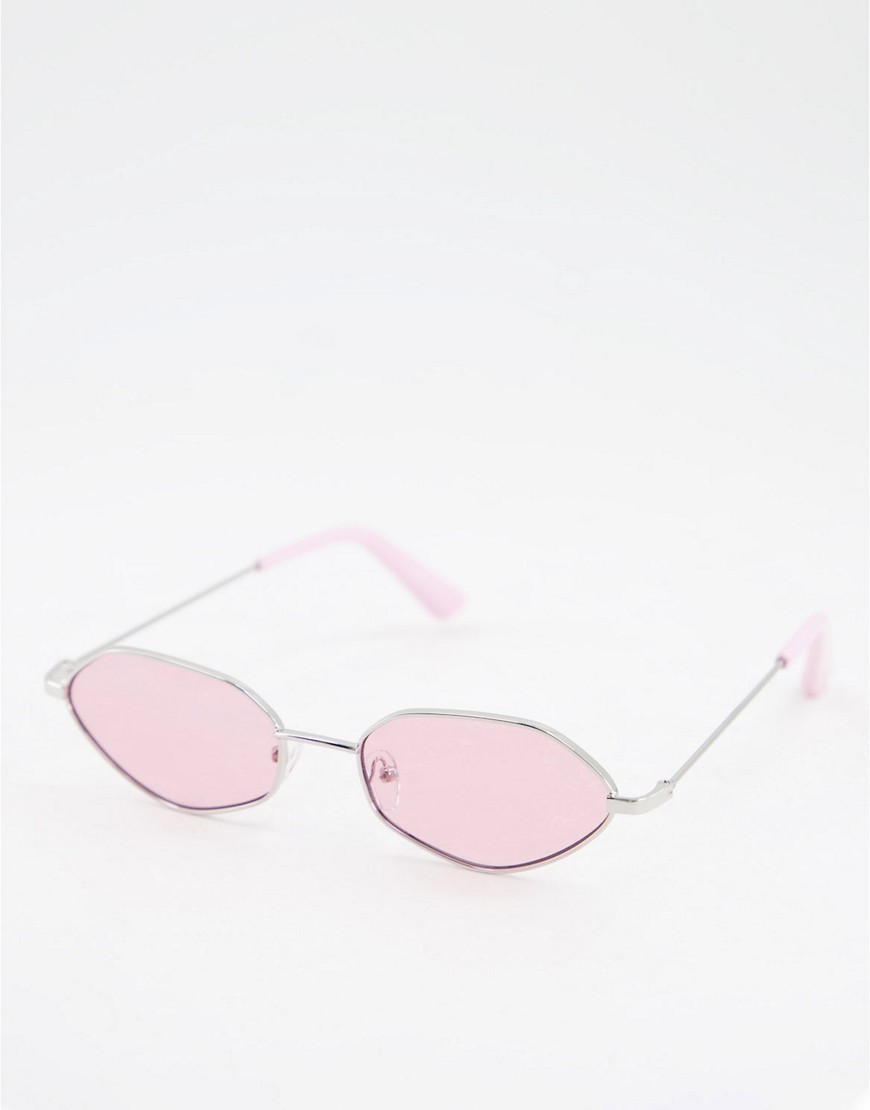 Skinnydip – Blush – Sonnenbrille in Rauten-Optik-Rosa günstig online kaufen