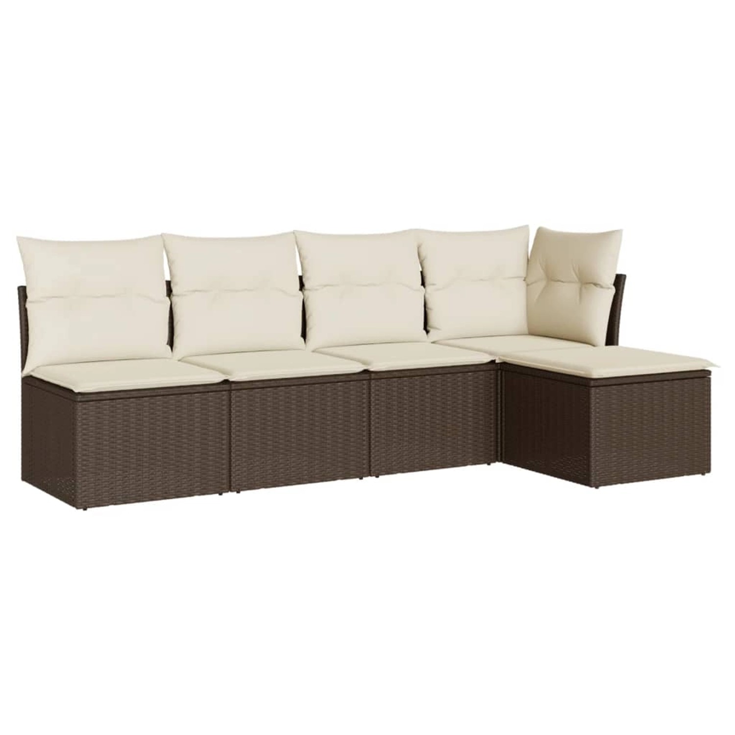 vidaXL 5-Tlg Garten-Sofagarnitur mit Kissen Braun Poly Rattan 3217523 günstig online kaufen